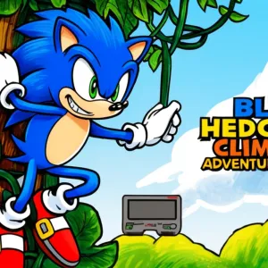 Sega's Rare Hand-Drawn Mega Drive Blue Hedgehog Climbing Adventure