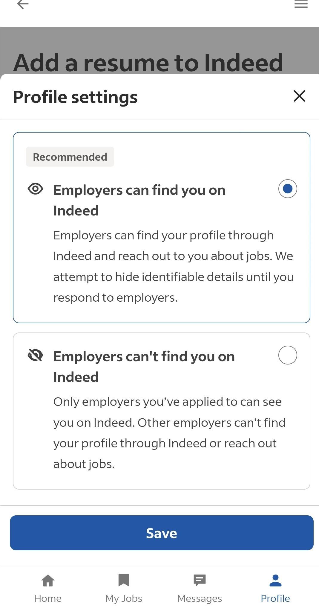 Indeed Job Search Screenshot
