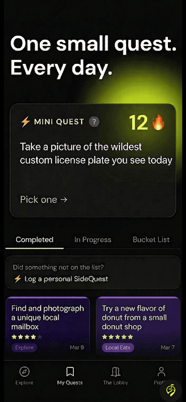 SideQuest- Real Experiences Screenshot