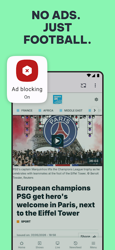 Opera: Private Web Browser Screenshot