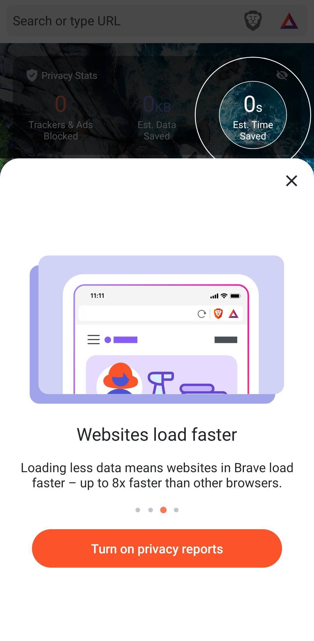 Brave Private Web Browser, VPN Screenshot