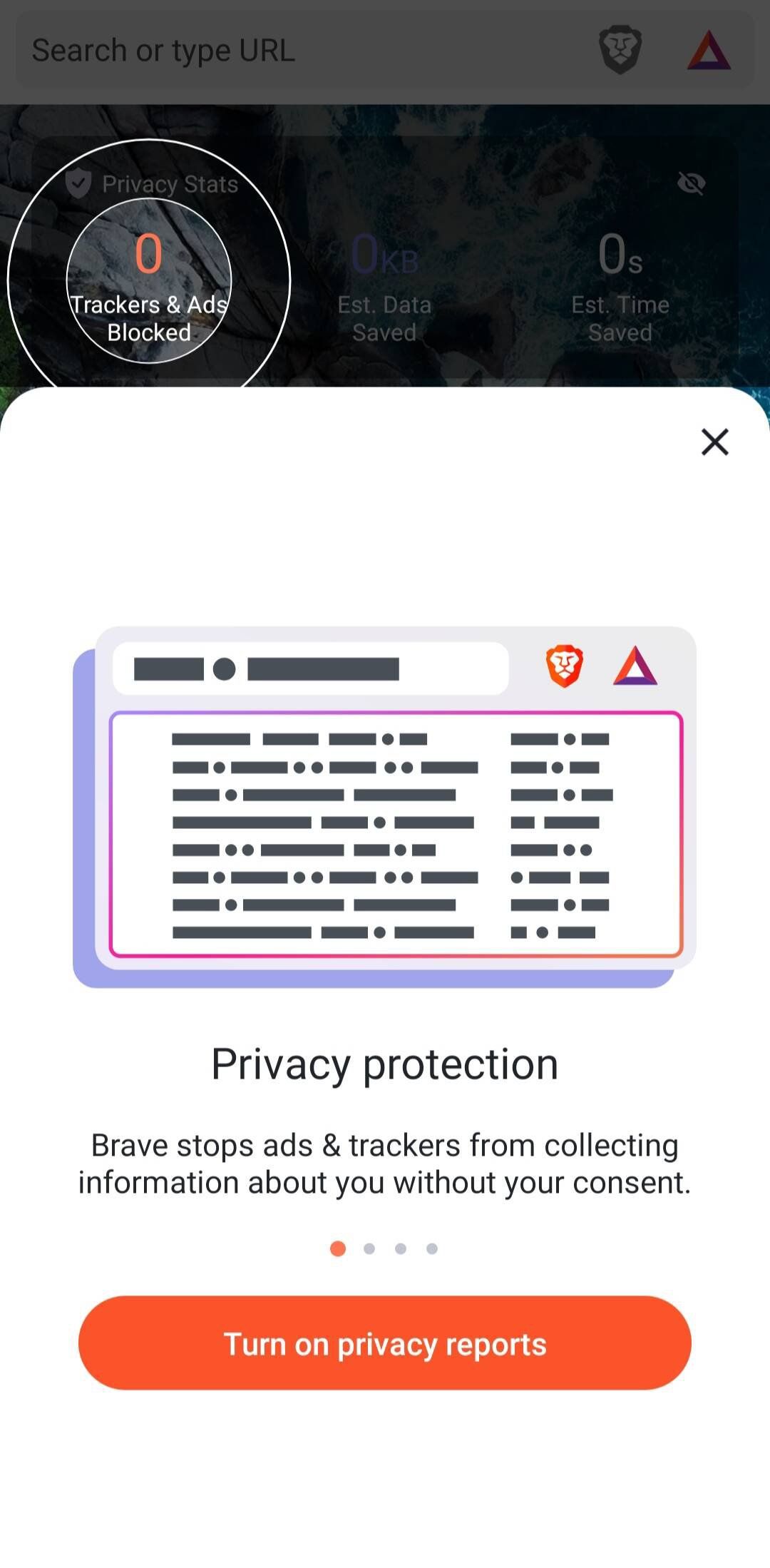 Brave Private Web Browser, VPN Screenshot